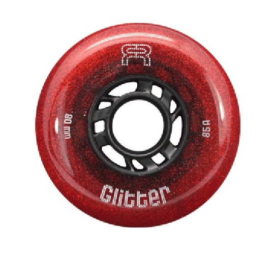 FR - GLITTER WHEELS 80mm - RED (4 UNITS) 85A
