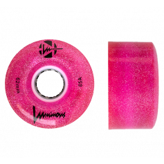 LUMINOUS LED ROLLER WHEELS GLITTER PINK 62MM (4 UNITS)