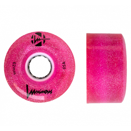 LUMINOUS - LED ROLLER WHEELS GLITTER PINK 85A - 62MM (4 UNITS)