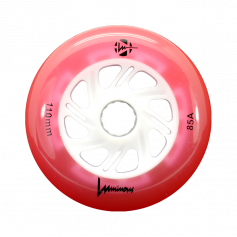 LUMINOUS - LED INLINE WHEELS RED 85A - 110MM (6 UNITS)