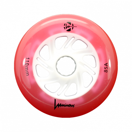LUMINOUS - LED INLINE WHEELS RED 85A - 110MM (6 UNITS)