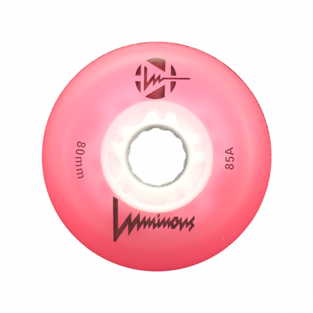 LUMINOUS - LED INLINE WHEELS PINK 85A - 80MM (4 UNITS)