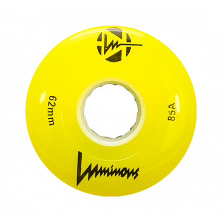 LUMINOUS LED ROLLER WHEELS YELLOW 62MM (4 UNITS)