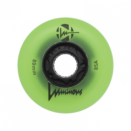 LUMINOUS - LED INLINE WHEELS Green Glow 85A - 76MM / 80MM (4 UNITS)