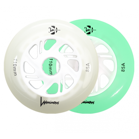 LUMINOUS - LED INLINE WHEELS White Glow 85A - 110MM, 125MM (6 UNITS)