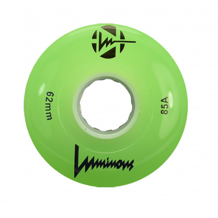 LUMINOUS - LED ROLLER WHEELS Green Glow 85A - 62MM (4 UNITS)