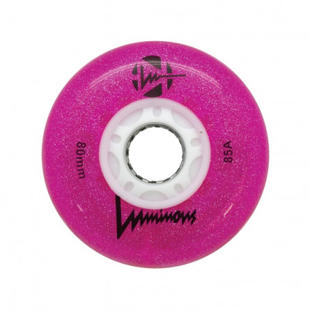 LUMINOUS - LED INLINE WHEELS Glitter Pink 85A - 80MM (4 UNITS)