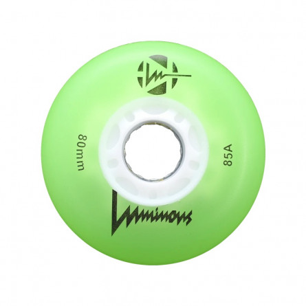 LUMINOUS - LED INLINE WHEELS Green 85A - 80MM (4 UNITS)