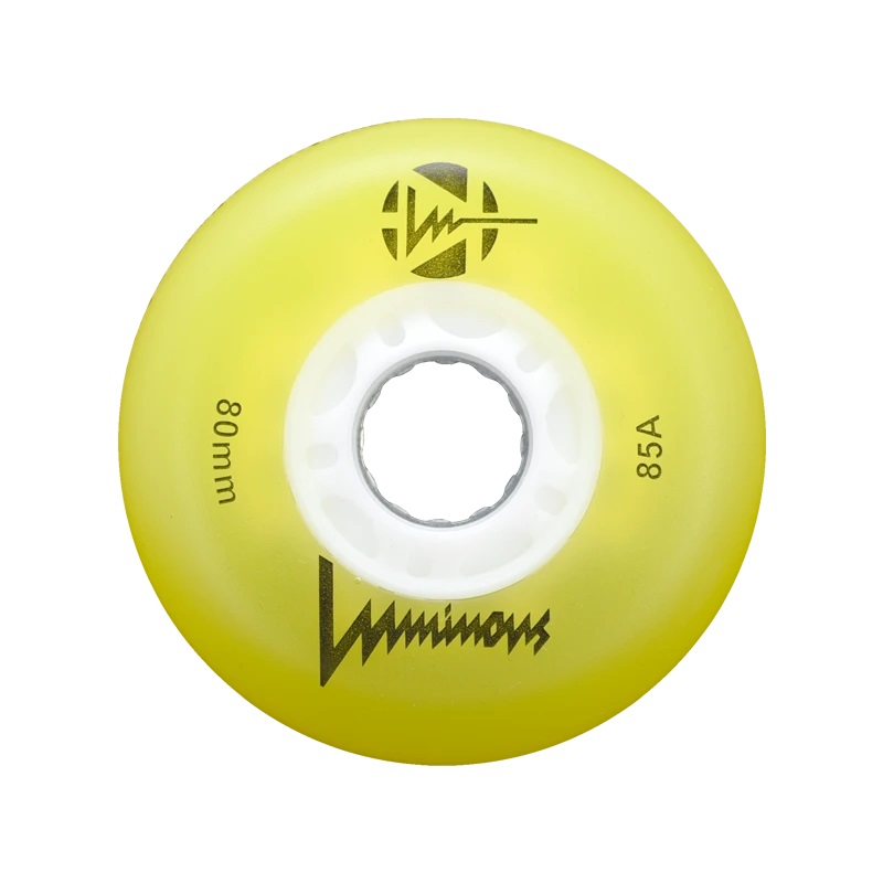 LUMINOUS - LED INLINE WHEELS Yellow 85A - 72 / 76 / 80MM (4 UNITS)