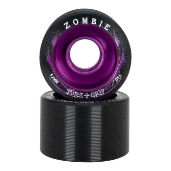 Sure-Grip Zombie Wheels Black and Purple 89A 38mm wide (x8)
