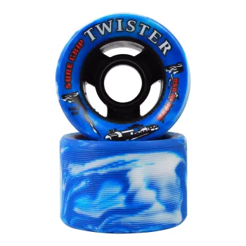 Sure-Grip Twister Wheels White and Blue 95A 42mm wide 62MM (x8)