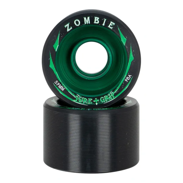 Sure-Grip Zombie Wheels — Black and Black / 92A / 42mm wide