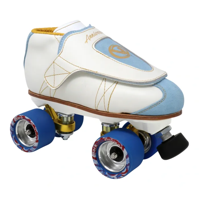 VNLA Anniversary Deluxe w/ Toe Stops — White and Light Blue