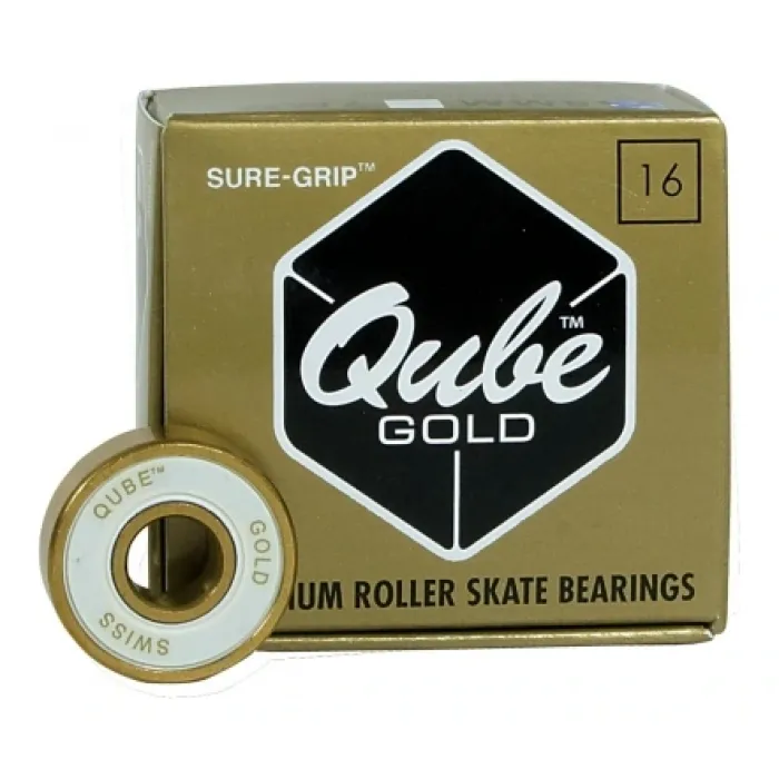 QUBE Gold Swiss Bearings — White and Gold