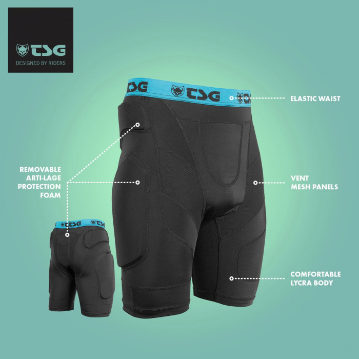 TSG Crash Pant A Protective Shorts - Black - 6 
