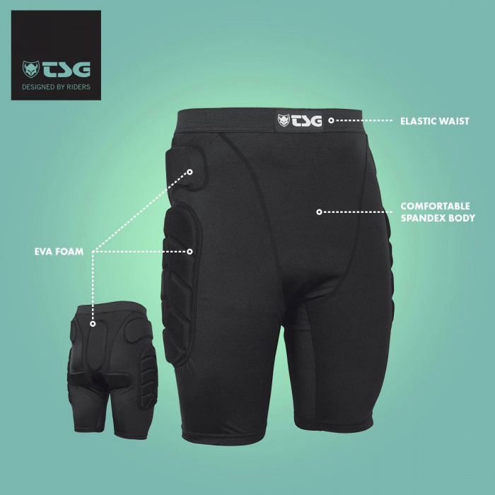 TSG Crash Pant All Terrain Protective Shorts - Black - 6 