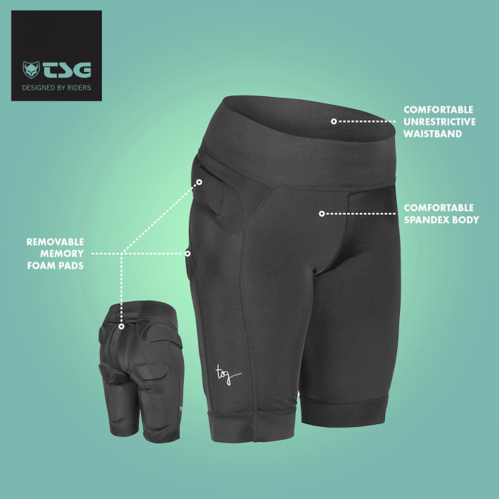 TSG Crash Pant Carna Women’s Protective Shorts - Black - 2 