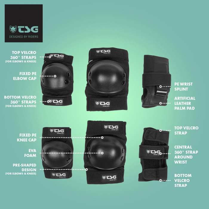 TSG Junior Protection Set - Black - 1 
