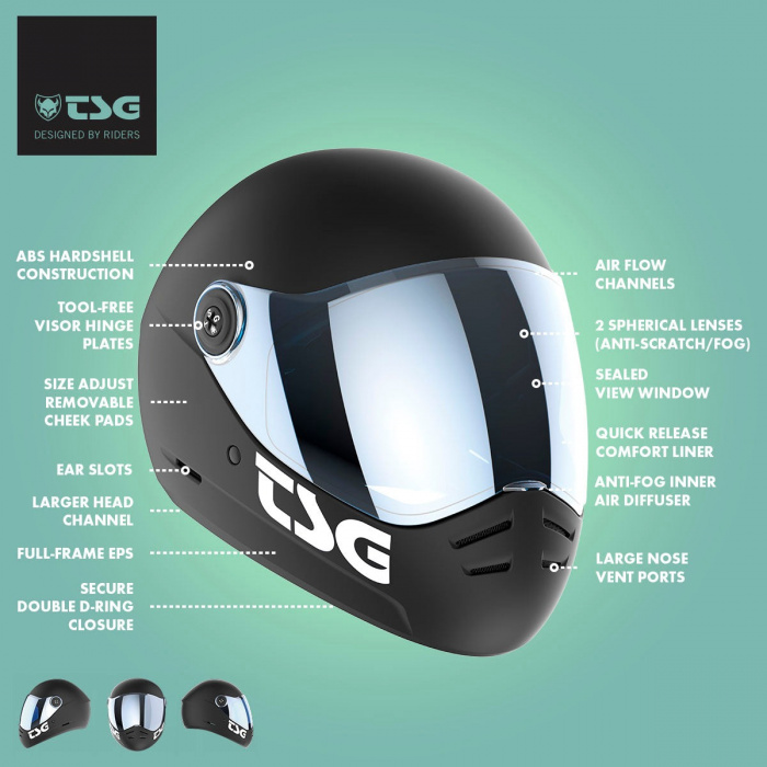 TSG Pass 2.0 Full Face Helmet - Satin Royal Liac