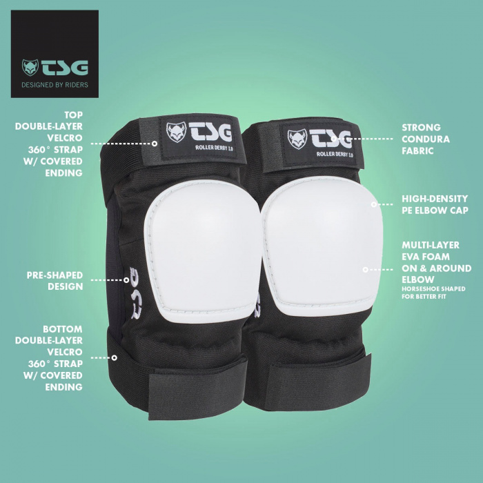 TSG Roller Derby 3.0 Elbow Pads - Black - 3 