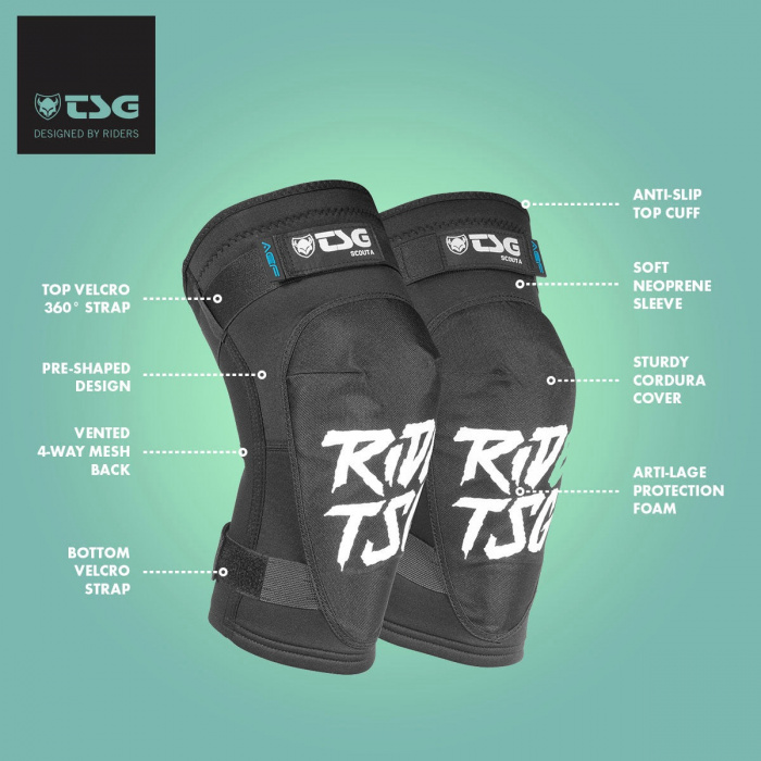 TSG Scout A Knee Guards - Ripped Black - 4 
