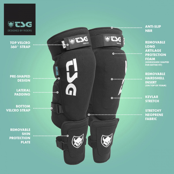 TSG Task A 2.0 Knee Guards - Black - 6 