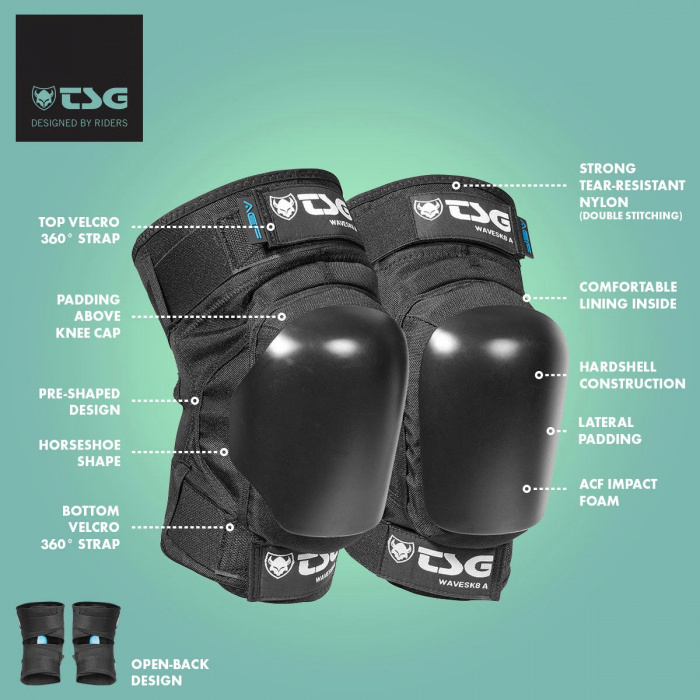 TSG Wavesk8 A Knee Pads - Black - 5 