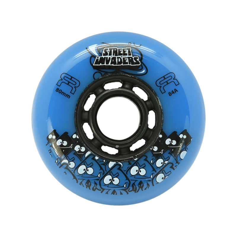 FR Street Invaders II Blue 80mm inline skate wheels