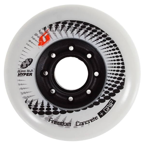 Hyper Concrete +G White 80mm 84A inline skate wheels