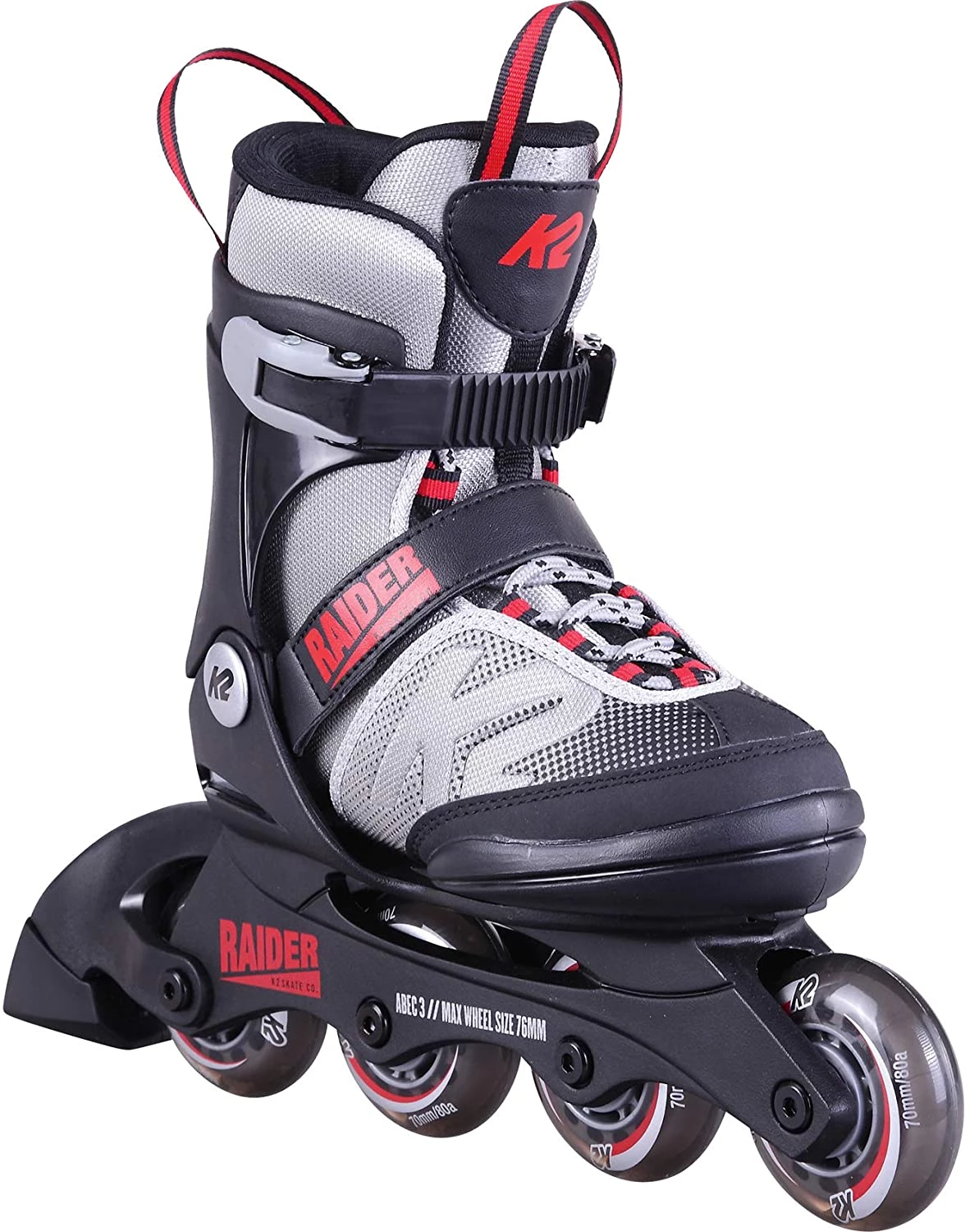 Adjustable skates,Boys skates,Kids inline skates,Skates,Kids skates: K2  skates Raider Gray Red - buy online, image size:1182x1500