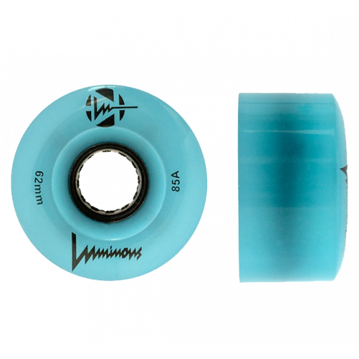 LUMINOUS LED ROLLER WHEELS BLUE GLOW 62MM (4 UNITS)