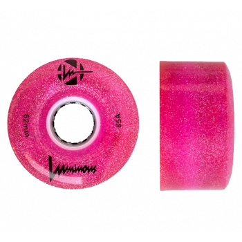LUMINOUS LED ROLLER WHEELS GLITTER PINK 62MM (4 UNITS)