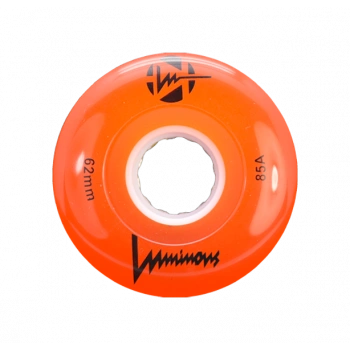 LUMINOUS LED ROLLER WHEELS ORANGE 62MM (4 UNITS)