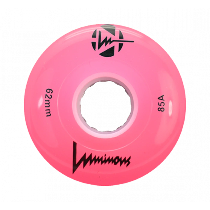LUMINOUS LED ROLLER WHEELS PINK 62MM (4 UNITS)