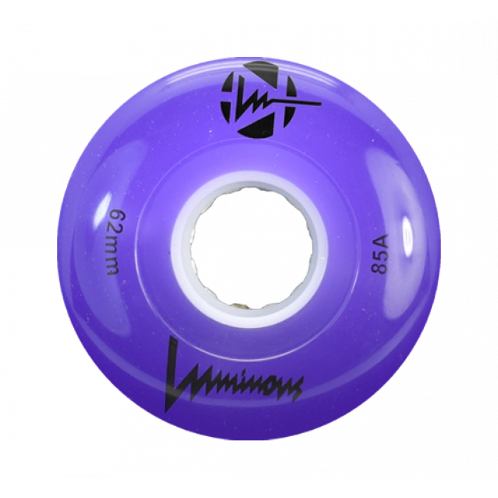 LUMINOUS LED ROLLER WHEELS PURPLE 62MM (4 UNITS)