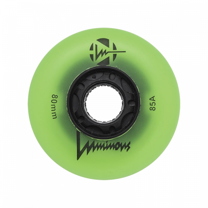 LUMINOUS LED WHEELS Green Glow 76MM/80MM (4 UNITS)