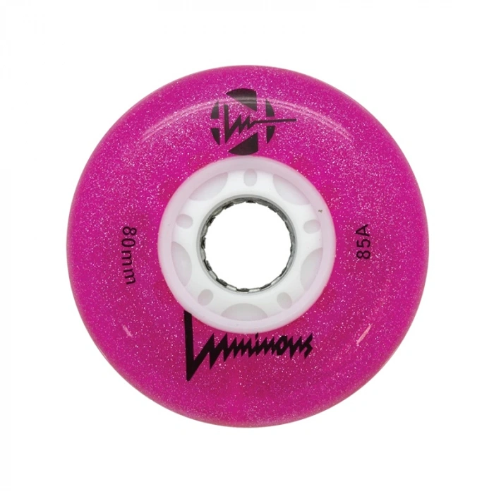 LUMINOUS LED WHEELS Glitter Pink 80MM (4 UNITS)