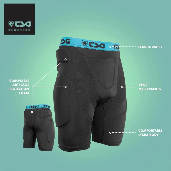 TSG Crash Pant A Protective Shorts - Black - 6 