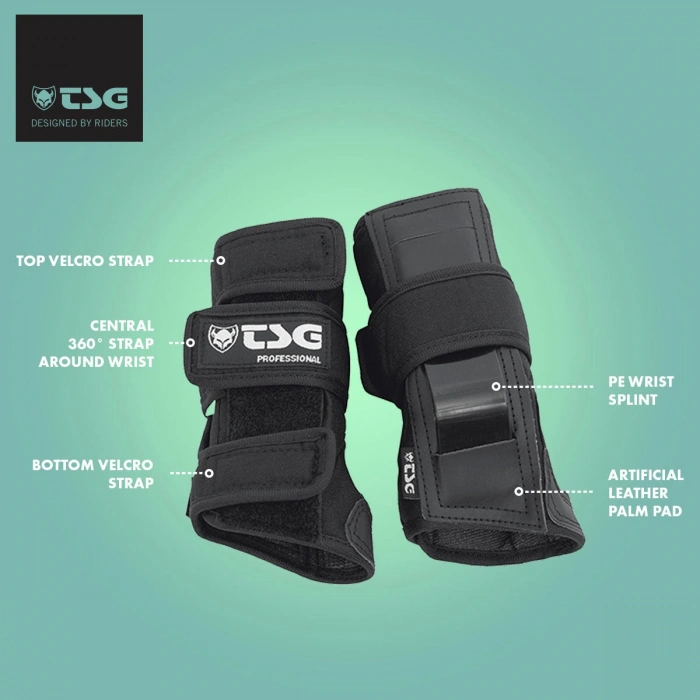 TSG Professional Wrist Guards - Black - 2 