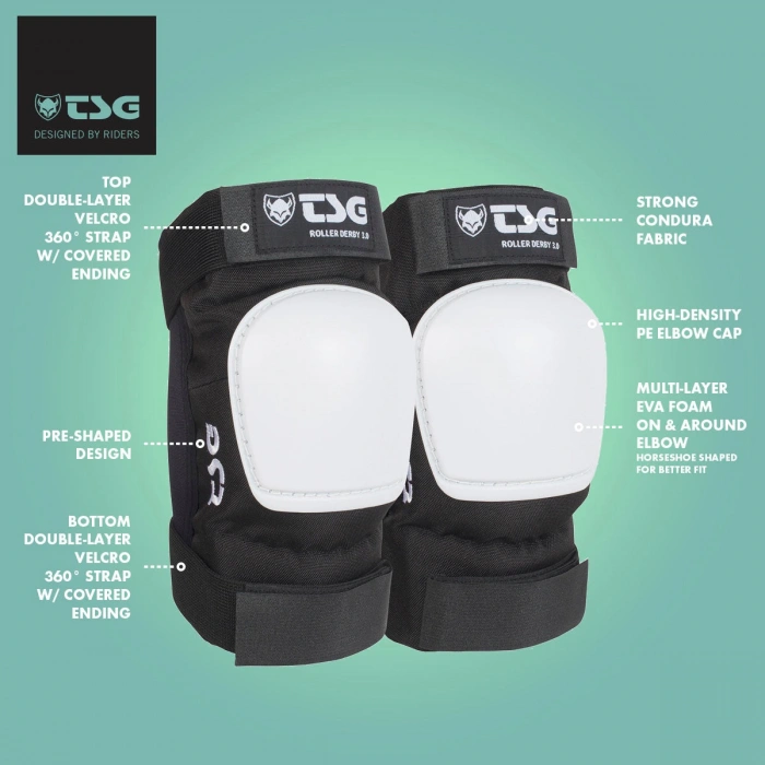 TSG Roller Derby 3.0 Elbow Pads - Dark Black - 2 