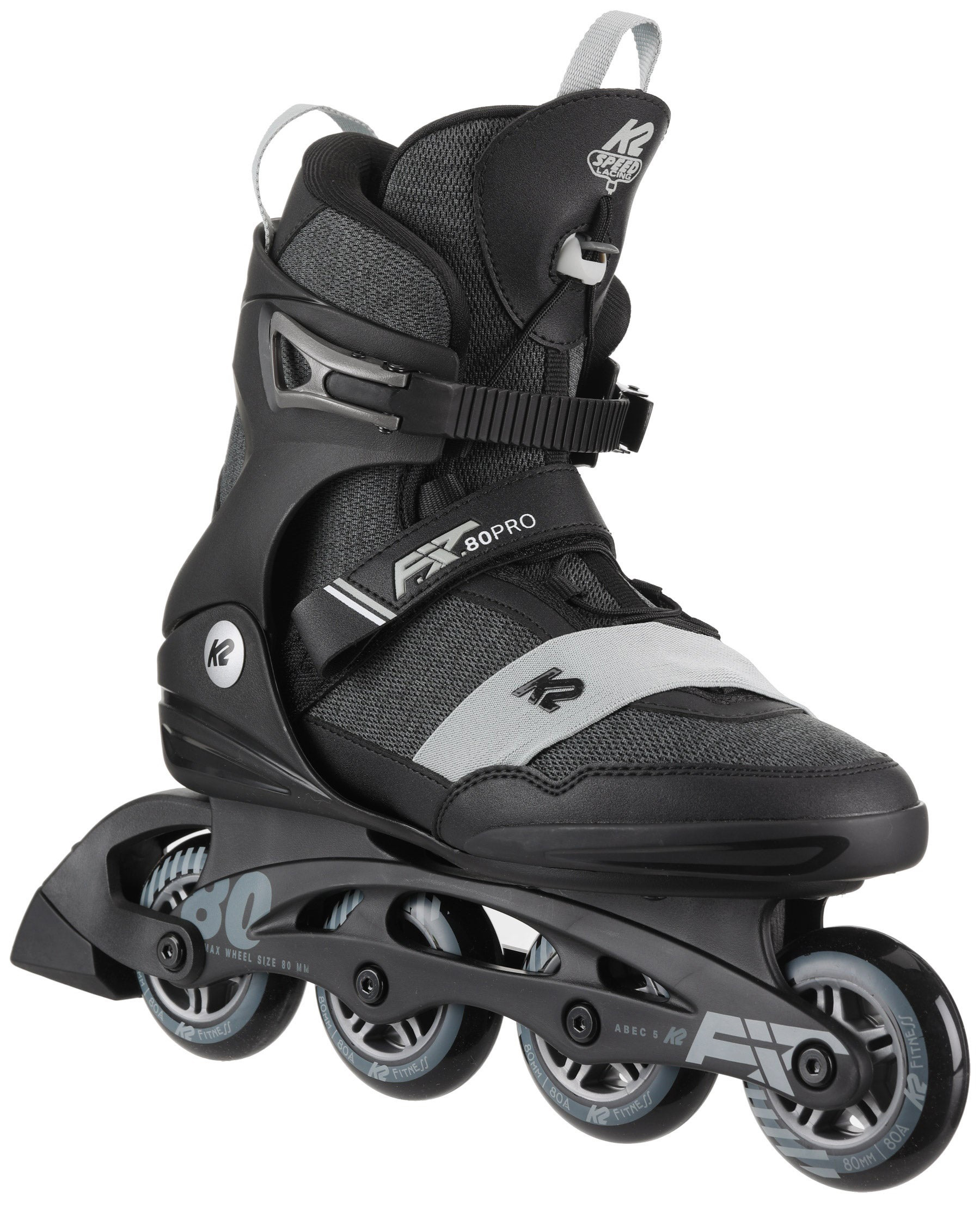 80 Pro Schwarz Inline Skates Inliner K2 F.I.T 