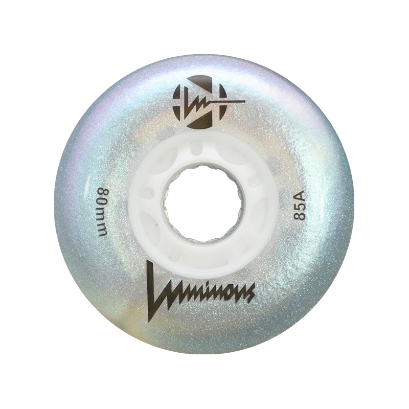 LUMINOUS - LED INLINE WHEELS White Pearl 85A - 76MM / 80MM (4 UNITS)