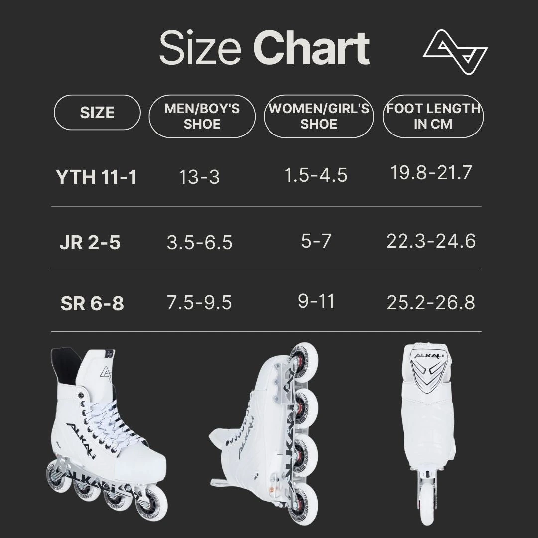 Alkali Cele Adjustable Junior size chart