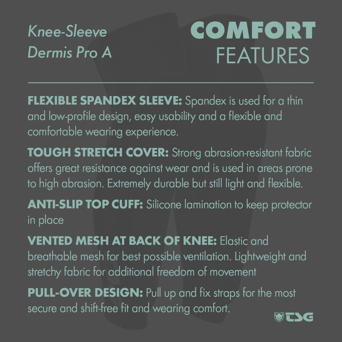 TSG Dermis Pro A Knee and Shin Sleeves comfort