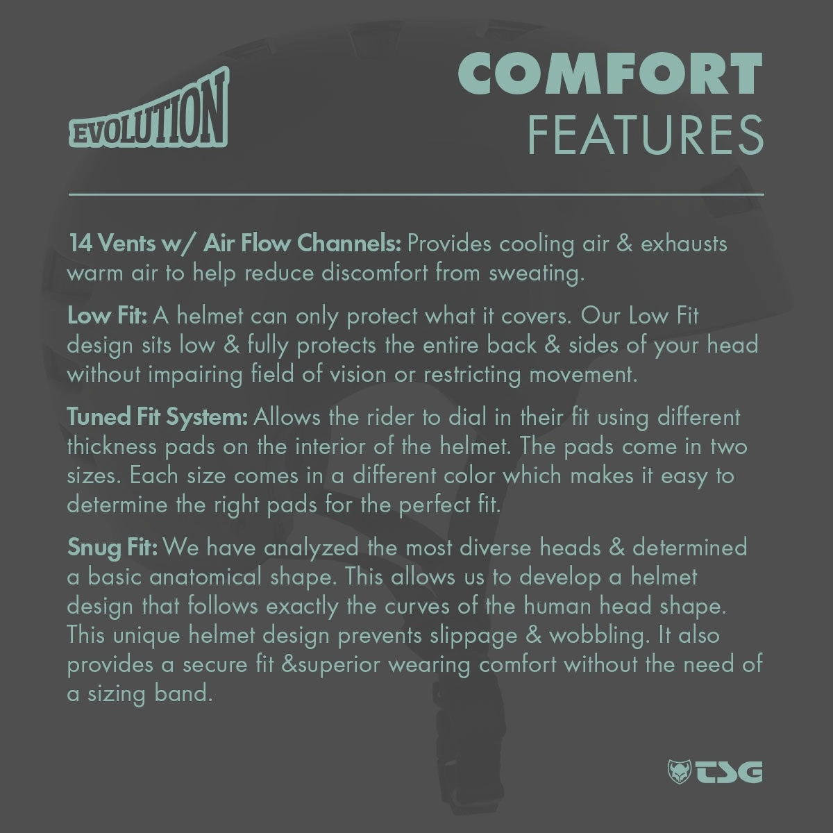 TSG evolution wmn comfort features