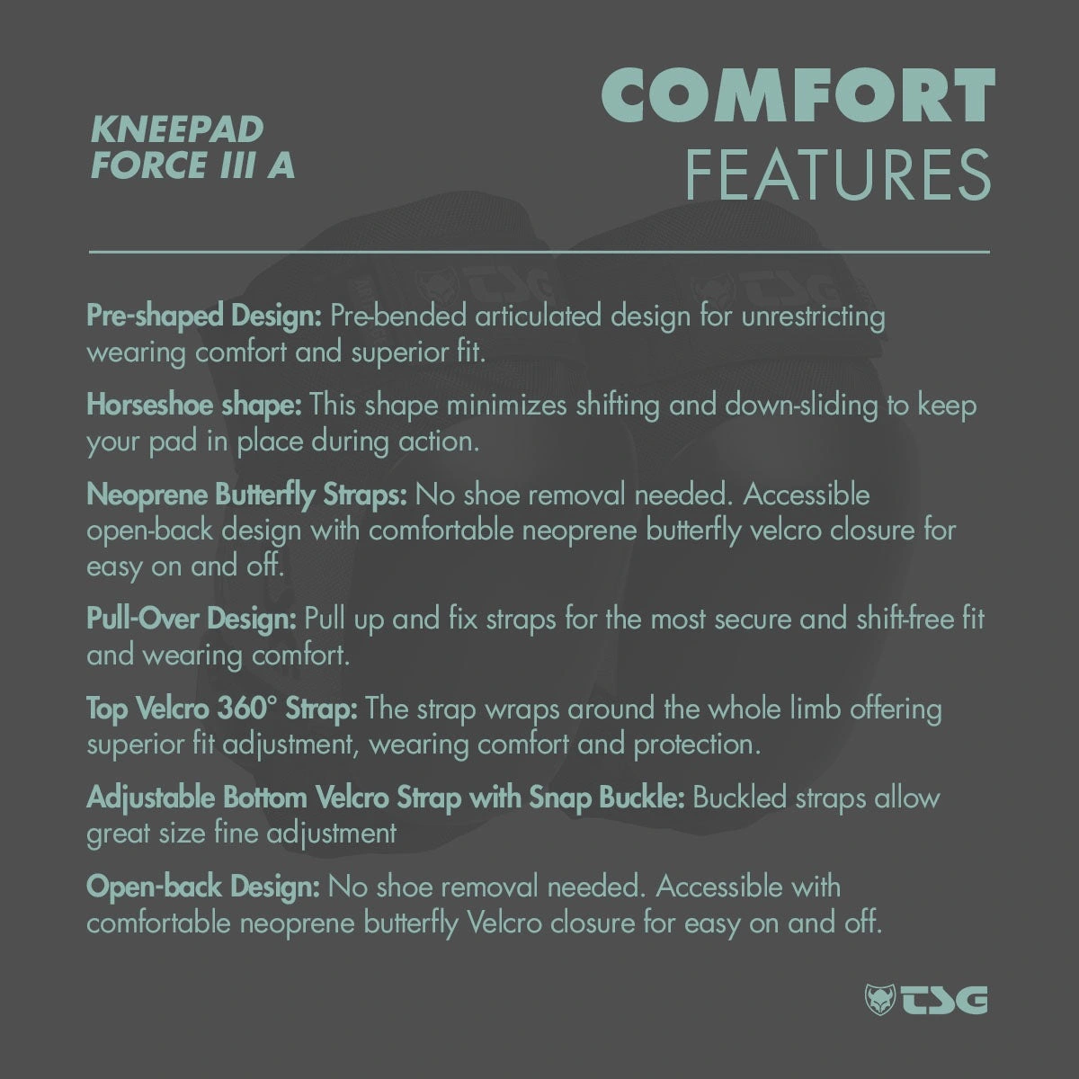 TSG Force III A Knee Pads comfort