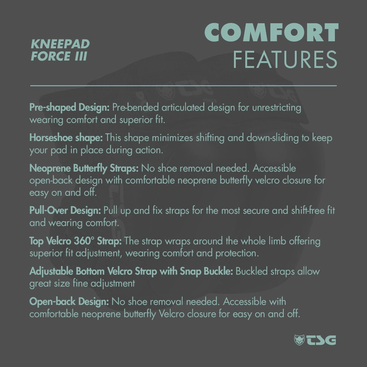 TSG Force III Knee Pads comfort