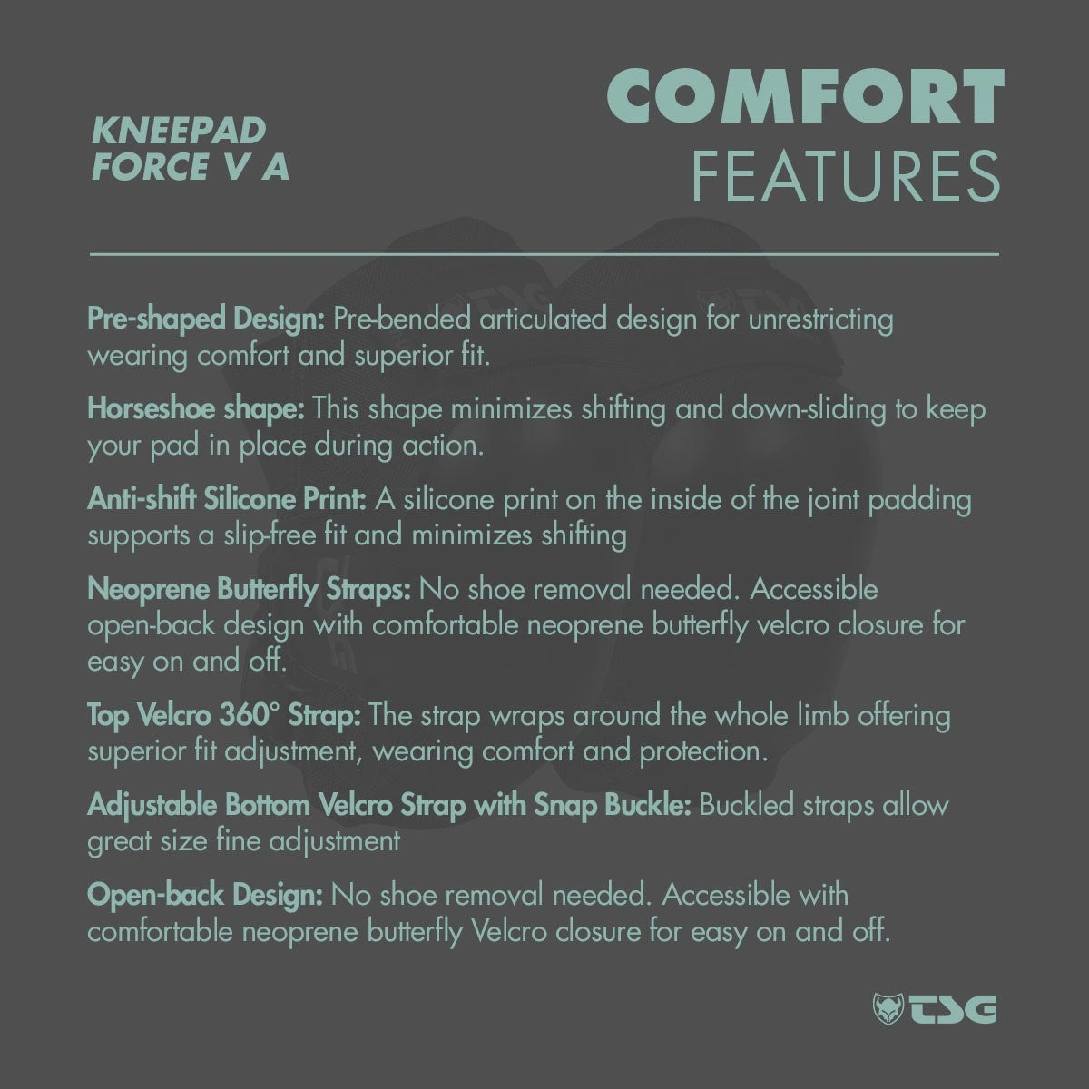 TSG Force V A Knee Pads comfort