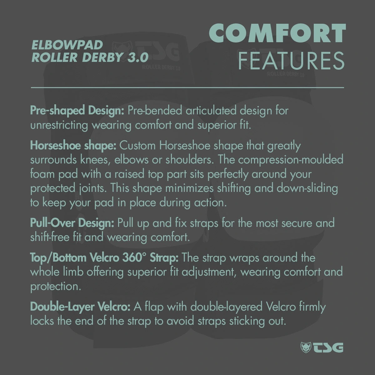 TSG Roller Derby 3.0 Elbow Pads comfort