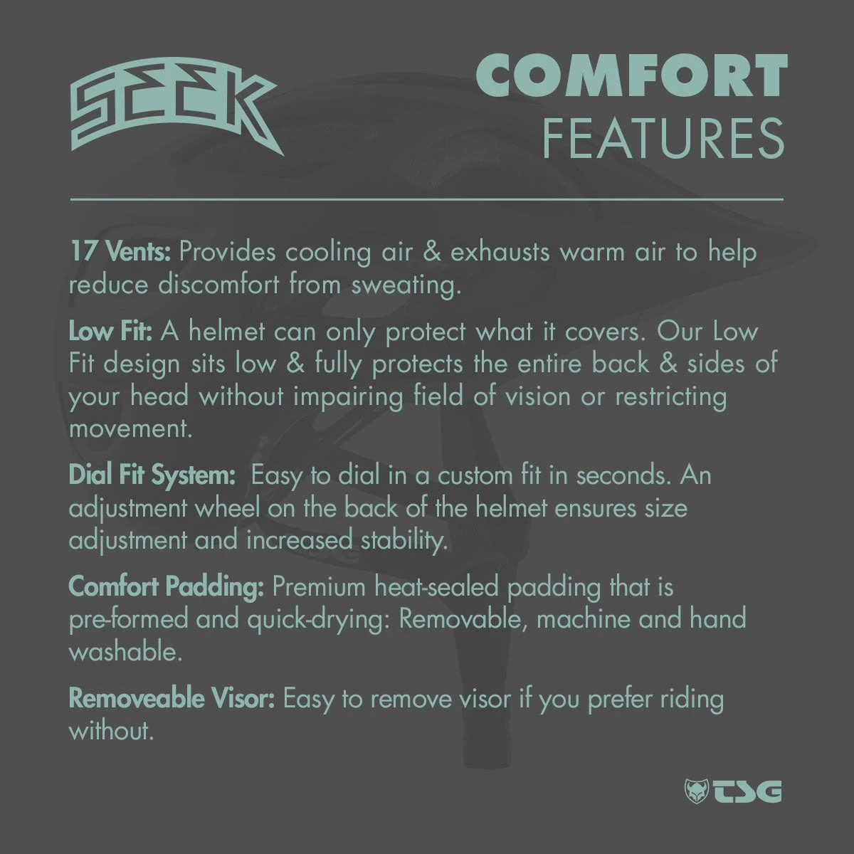 TSG seek comfort features